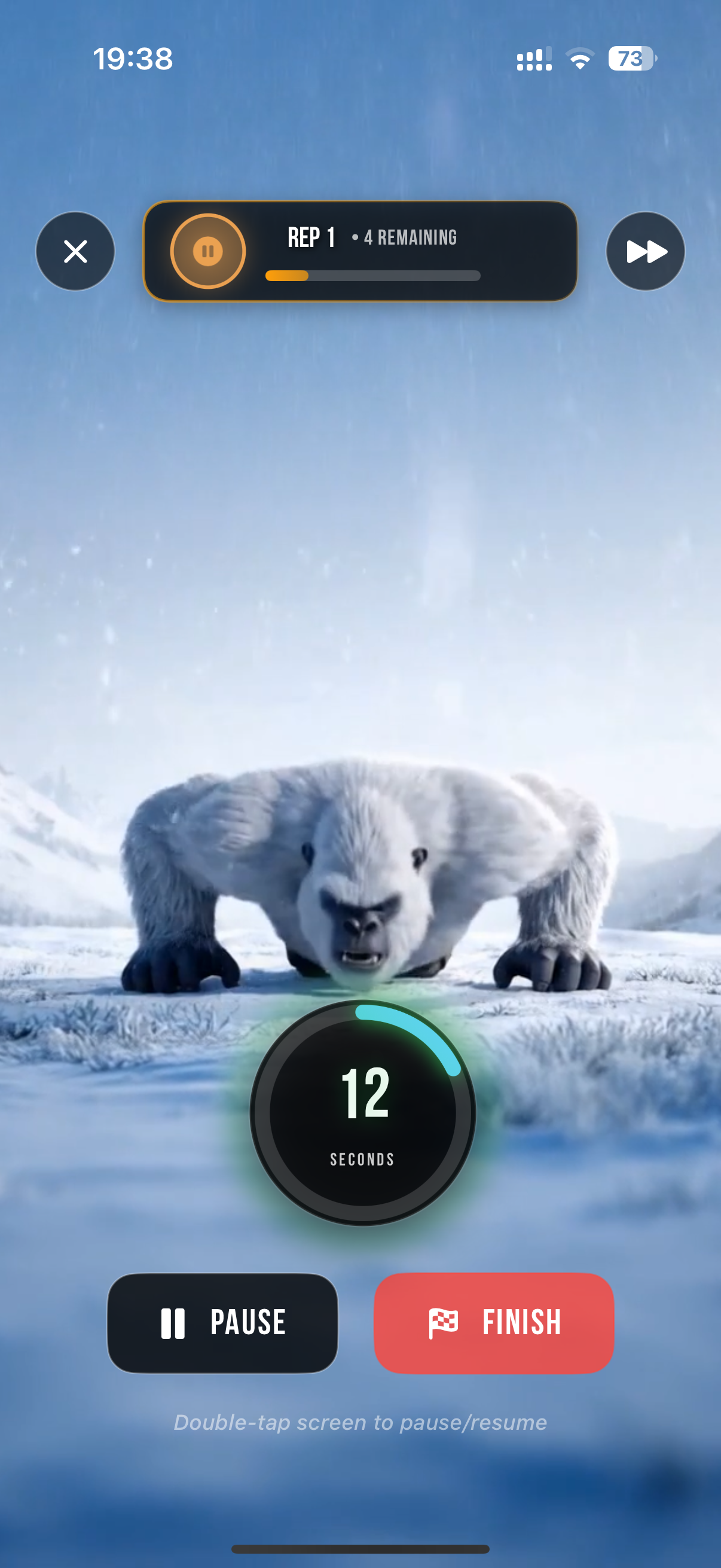 Iron Yeti Workout Screen